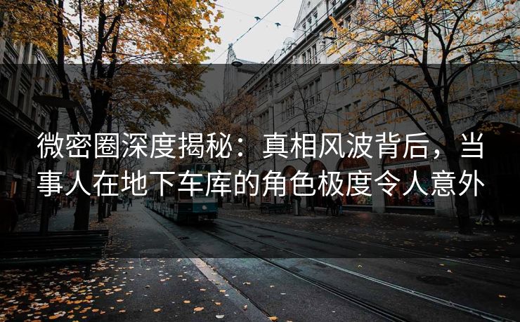 微密圈深度揭秘：真相风波背后，当事人在地下车库的角色极度令人意外