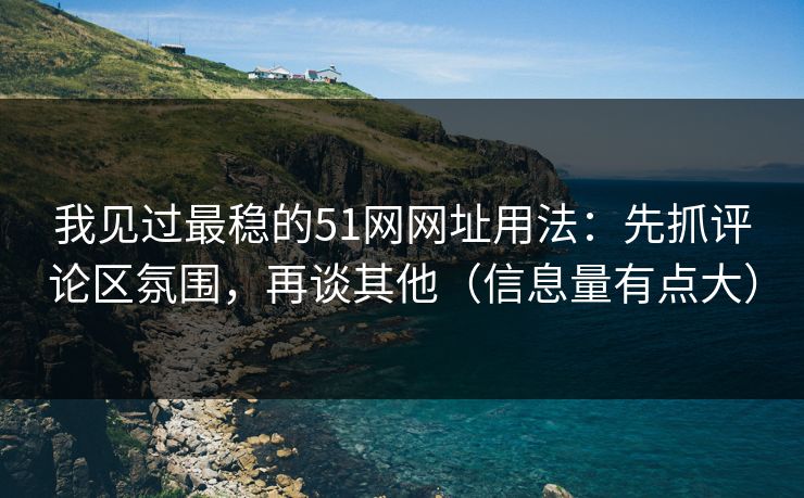 我见过最稳的51网网址用法：先抓评论区氛围，再谈其他（信息量有点大）